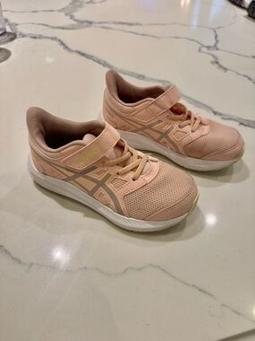 Asics Kids Blush Pink and Pale Green Athletic Sneakers